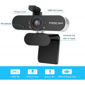 FOSCAM web κάμερα W21, USB, Full HD, μικρόφωνο, 84° γωνία θέασης, μαύρη | Συνοδευτικά PC | elabstore.gr