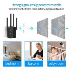 FOSCAM wifi extender WE1, 5GHZ-2.4GHz dual-band, 2x θύρες LAN, μαύρο | Δικτυακά | elabstore.gr