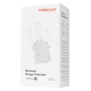 FOSCAM wifi extender WE1, 5GHZ-2.4GHz dual-band, 2x θύρες LAN, μαύρο | eLabstore.gr