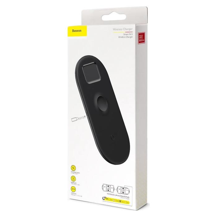 BASEUS ασύρματος φορτιστής 3in1 WX3IN1-C01, 18W, μαύρος | eLabstore.gr BASEUS ασύρματος φορτιστής 3in1 WX3IN1-C01, 18W, μαύρος | Αξεσουάρ κινητών | elabstore.gr