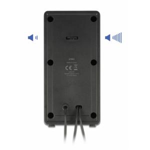 DELOCK ηχεία 2.0 27001, stereo, USB & 3.5mm, μαύρα | Συνοδευτικά PC | elabstore.gr