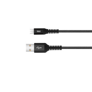 Καλώδιο USB 2.0 σε Micro USB Φόρτισης - Data 1m 2.1A Μαύρο Well USB/UUSB-1BK01-WL | Περιφερειακά | elabstore.gr