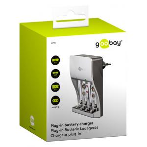 GOOBAY φορτιστής 40902 για μπαταρίες NiMH/CD AΑΑ/AA/9V, ασημί | Μπαταρίες | elabstore.gr