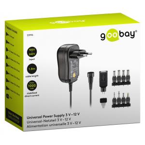 GOOBAY επιτοίχιος φορτιστής 53996, 3V-12V, 12W-1A, 8 tips | Τροφοδοσία Ρεύματος | elabstore.gr