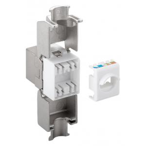 GOOBAY Keystone module RJ45 CAT 6A 90864, STP, 500 MHz, slim-line, ασημί | Εξοπλισμός IT | elabstore.gr