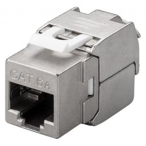 GOOBAY Keystone module RJ45 CAT 6A 90864, STP, 500 MHz, slim-line, ασημί | Εξοπλισμός IT | elabstore.gr