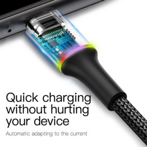 BASEUS καλώδιο USB σε USB Type-C CATGH-E01, LED, 2A, 3m, μαύρο | Αξεσουάρ κινητών | elabstore.gr