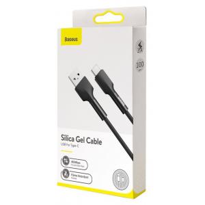 BASEUS καλώδιο USB σε USB Type-C CATGJ-A01 σιλικόνης, 2A, 2m, μαύρο | Αξεσουάρ κινητών | elabstore.gr