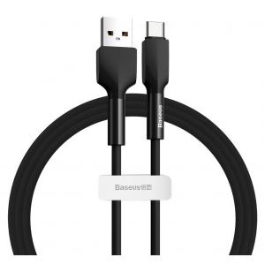 BASEUS καλώδιο USB σε USB Type-C CATGJ-A01 σιλικόνης, 2A, 2m, μαύρο | Αξεσουάρ κινητών | elabstore.gr