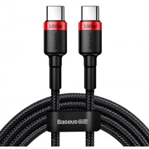 BASEUS καλώδιο USB Type-C CATKLF-AL91, 20V 5A 100W, 2m, μαύρο-κόκκινο | Αξεσουάρ κινητών | elabstore.gr