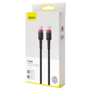 BASEUS καλώδιο USB Type-C CATKLF-AL91, 20V 5A 100W, 2m, μαύρο-κόκκινο | Αξεσουάρ κινητών | elabstore.gr