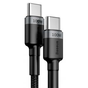 BASEUS καλώδιο USB Type-C CATKLF-ALG1, 20V 5A 100W, 2m, μαύρο-γκρι | Αξεσουάρ κινητών | elabstore.gr