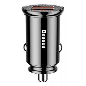 BASEUS φορτιστής αυτοκινήτου CCALL-YD01, 2x USB, QC3.0, 30W, 5A, μαύρο | Αξεσουάρ κινητών | elabstore.gr