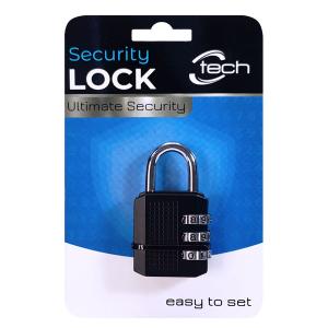CTECH λουκέτο ασφαλείας συνδυασμού CTL-0017, 26mm, μεταλλικό, μαύρο | Gadgets - Αξεσουάρ | elabstore.gr