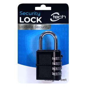 CTECH λουκέτο ασφαλείας συνδυασμού CTL-0019, 41mm, μεταλλικό, μαύρο | Gadgets - Αξεσουάρ | elabstore.gr
