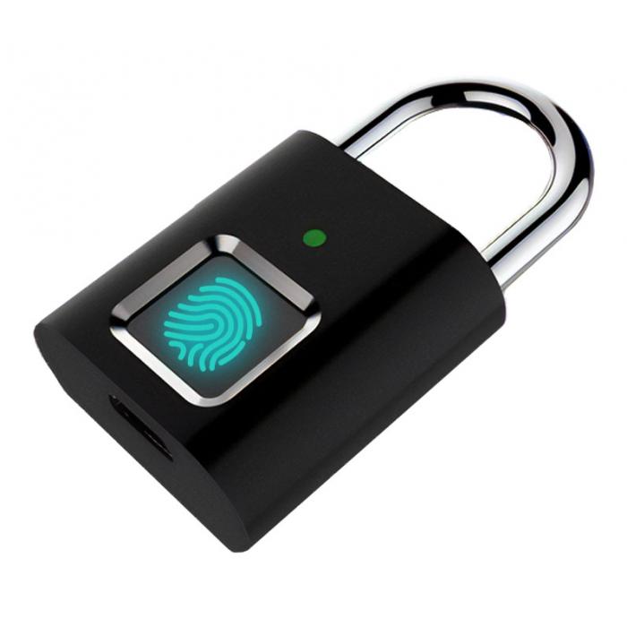 Λουκέτο ασφαλείας με fingerprint CTL-0021, 50mm, μεταλλικό, μαύρο | Gadgets | elabstore.gr