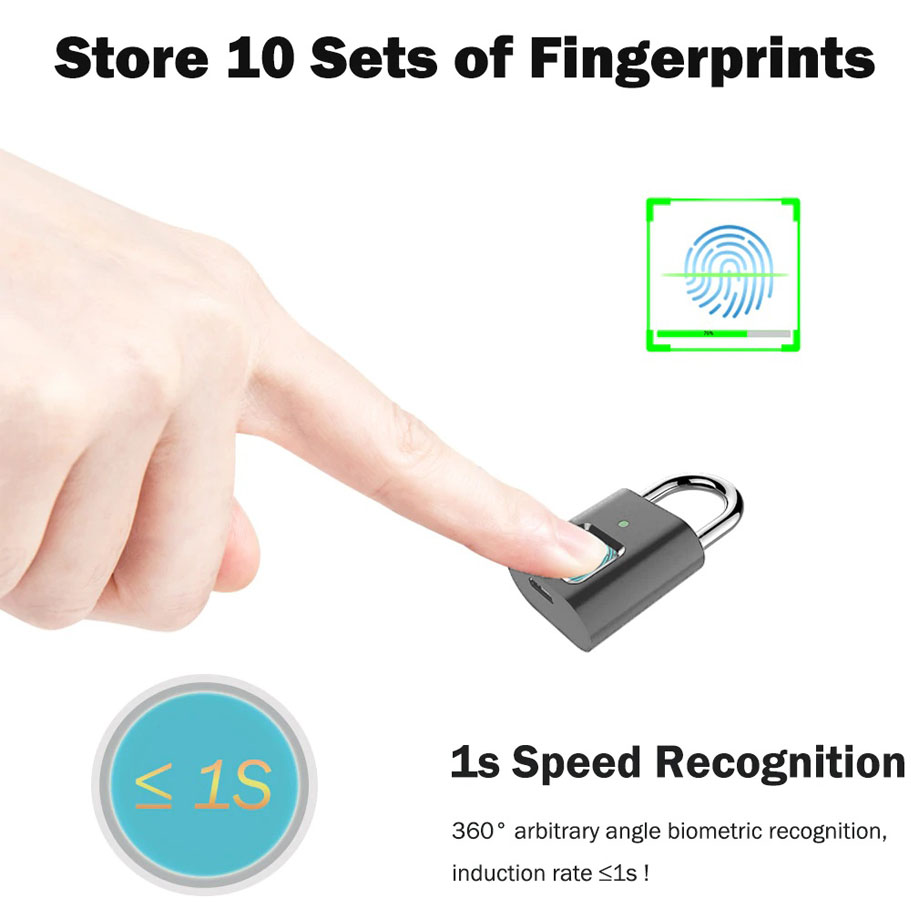 Λουκέτο ασφαλείας με fingerprint CTL-0022, 50mm, μεταλλικό, ασημί | eLabstore.gr Λουκέτο ασφαλείας με fingerprint CTL-0022, 50mm, μεταλλικό, ασημί | Gadgets | elabstore.gr
