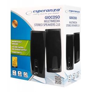 ESPERANZA ηχεία Giocoso 2.0 EP110, 2x3W, 3.5mm, μαύρα | eLabstore.gr ESPERANZA ηχεία Giocoso 2.0 EP110, 2x3W, 3.5mm, μαύρα | Συνοδευτικά PC | elabstore.gr