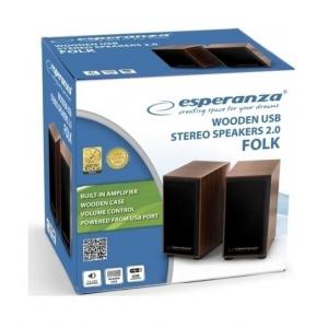 ESPERANZA ηχεία Folk 2.0 EP122, 2x3W, 3.5mm, ξύλινα | eLabstore.gr ESPERANZA ηχεία Folk 2.0 EP122, 2x3W, 3.5mm, ξύλινα | Συνοδευτικά PC | elabstore.gr