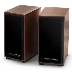 ESPERANZA ηχεία Folk 2.0 EP122, 2x3W, 3.5mm, ξύλινα | Συνοδευτικά PC | elabstore.gr