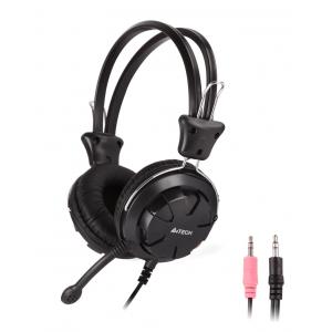 A4TECH Headset HS-28, 3.5mm, 40mm ακουστικά, stereo, μαύρα | Συνοδευτικά PC | elabstore.gr