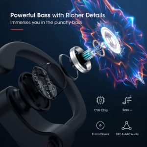 MPOW bluetooth earphones Flame 088A, IPX7, μικρόφωνο, μαύρο-κόκκινο | Αξεσουάρ κινητών | elabstore.gr