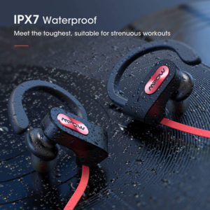 MPOW bluetooth earphones Flame 088A, IPX7, μικρόφωνο, μαύρο-κόκκινο | Αξεσουάρ κινητών | elabstore.gr