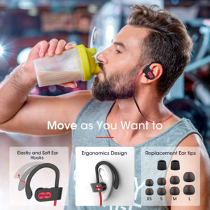 MPOW bluetooth earphones Flame 088A, IPX7, μικρόφωνο, μαύρο-κόκκινο | eLabstore.gr