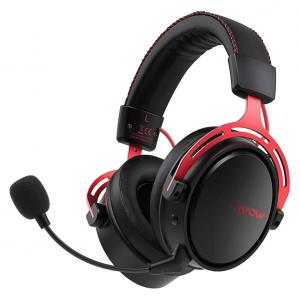 MPOW gaming headset AIR, wireless & wired, 50mm, mic, μαύρο-κόκκινο | Συνοδευτικά PC | elabstore.gr
