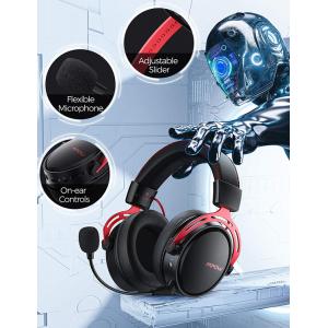 MPOW gaming headset AIR, wireless & wired, 50mm, mic, μαύρο-κόκκινο | Συνοδευτικά PC | elabstore.gr