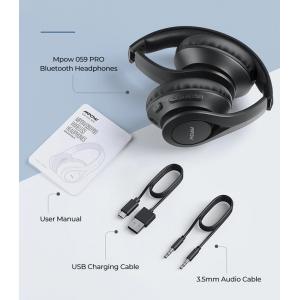 MPOW headphones 059 Pro/Lite, wireless & wired, 40mm, mic, μαύρα | Αξεσουάρ κινητών | elabstore.gr