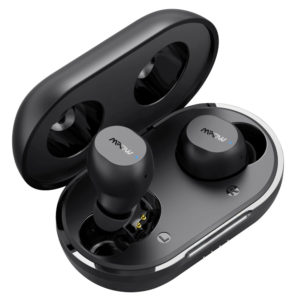 MPOW earphones M12 με θήκη φόρτισης, True Wireless, μαύρα | Αξεσουάρ κινητών | elabstore.gr