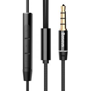 BASEUS earphones με μικρόφωνο Encok H06, 3.5mm, 1.2m, μαύρα | Αξεσουάρ κινητών | elabstore.gr