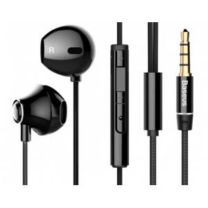 BASEUS earphones με μικρόφωνο Encok H06, 3.5mm, 1.2m, μαύρα | Αξεσουάρ κινητών | elabstore.gr