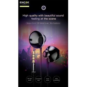 BASEUS earphones με μικρόφωνο Encok H06, 3.5mm, 1.2m, μαύρα | Αξεσουάρ κινητών | elabstore.gr