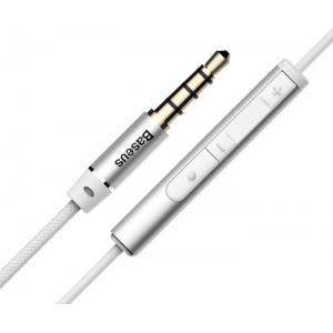 BASEUS earphones με μικρόφωνο Encok H06, 3.5mm, 1.2m, λευκά | Αξεσουάρ κινητών | elabstore.gr