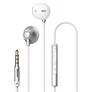 BASEUS earphones με μικρόφωνο Encok H06, 3.5mm, 1.2m, λευκά | Αξεσουάρ κινητών | elabstore.gr