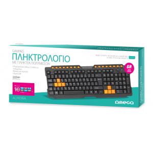 OMEGA ενσύρματο πληκτρολόγιο Aurora OK026GR, USB, μαύρο | Συνοδευτικά PC | elabstore.gr