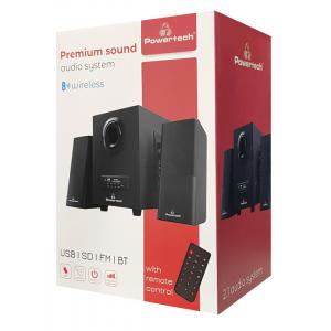 POWERTECH ηχεία Premium sound PT-846, 16W, USB/SD/FM/BT, remote, μαύρα | Συνοδευτικά PC | elabstore.gr