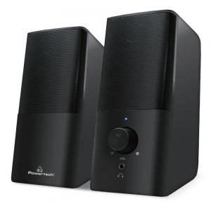 POWERTECH ηχεία Premium sound PT-847, 2x 3W, 3.5mm, μαύρα | Συνοδευτικά PC | elabstore.gr