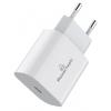 POWERTECH Φορτιστής Τοίχου PT-923, 1x USB Type-C, PD 20W, 3A, λευκός | Αξεσουάρ κινητών | elabstore.gr