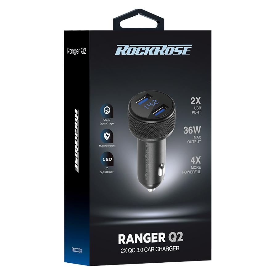 ROCKROSE φορτιστής αυτοκινήτου Ranger Q2, 2x USB, Display, 36W, μαύρος | eLabstore.gr ROCKROSE φορτιστής αυτοκινήτου Ranger Q2, 2x USB, Display, 36W, μαύρος | Αξεσουάρ κινητών | elabstore.gr
