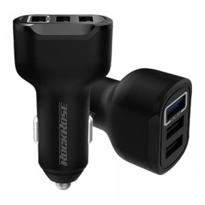 ROCKROSE φορτιστής αυτοκινήτου Ranger Q3, 3x USB, QC 30W, 3A, μαύρος | Αξεσουάρ κινητών | elabstore.gr