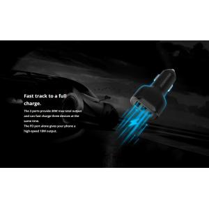 ROCKROSE φορτιστής αυτοκινήτου Ranger P3, 3x USB, PD 30W, 3A, μαύρος | Αξεσουάρ κινητών | elabstore.gr