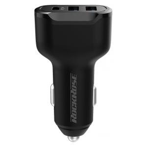 ROCKROSE φορτιστής αυτοκινήτου Ranger P3, 3x USB, PD 30W, 3A, μαύρος | Αξεσουάρ κινητών | elabstore.gr