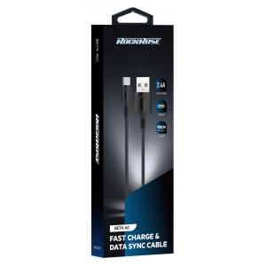 ROCKROSE καλώδιο USB σε USB Type-C Beta AC, 2.4A 12W, 1m, μαύρο | Αξεσουάρ κινητών | elabstore.gr
