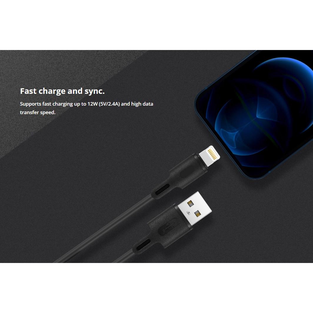 ROCKROSE καλώδιο USB σε Lightning Beta AL, 2.4A 12W, 1m, μαύρο | eLabstore.gr ROCKROSE καλώδιο USB σε Lightning Beta AL, 2.4A 12W, 1m, μαύρο | Αξεσουάρ κινητών | elabstore.gr