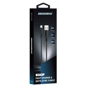 ROCKROSE καλώδιο USB σε Micro USB Beta AM, 2.4A 12W, 1m, μαύρο | Αξεσουάρ κινητών | elabstore.gr