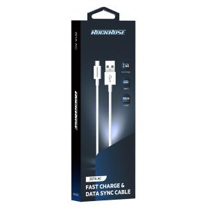 ROCKROSE καλώδιο USB σε USB Type-C Zeta AC, 2.4A 12W, 1m, λευκό | eLabstore.gr ROCKROSE καλώδιο USB σε USB Type-C Zeta AC, 2.4A 12W, 1m, λευκό | eLabstore.gr