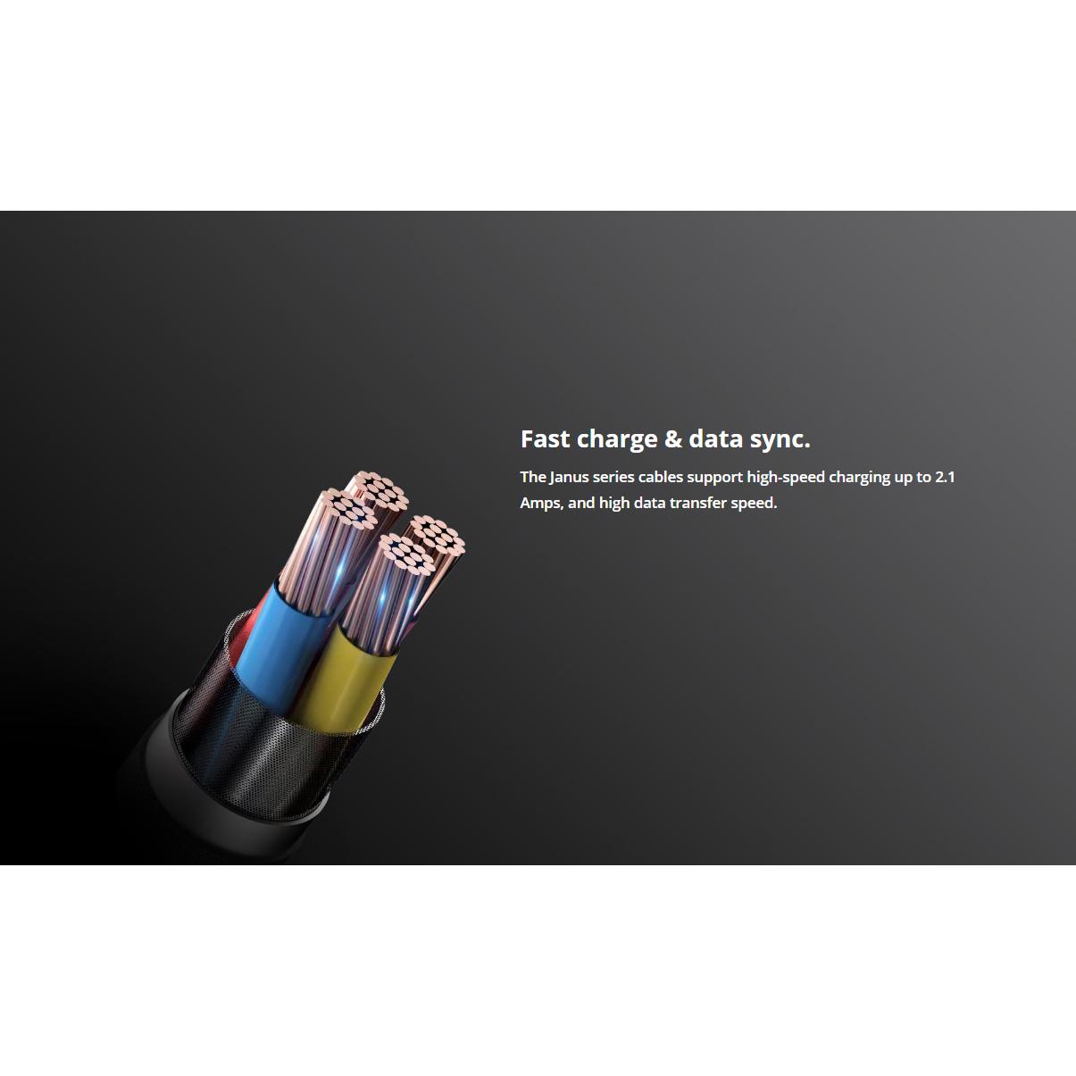 ROCKROSE καλώδιο USB σε Lightning Janus AL, 2.1A, 1m, μαύρο | eLabstore.gr ROCKROSE καλώδιο USB σε Lightning Janus AL, 2.1A, 1m, μαύρο | Αξεσουάρ κινητών | elabstore.gr